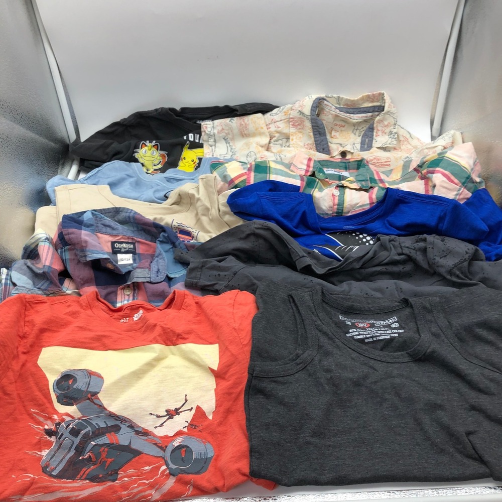Boys Size 10-12 Short Sleeve T-Shirt BUNDLE Summer Old Navy Oshkosh Button